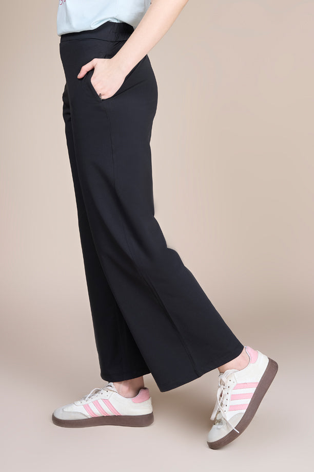 Women Soild Wide Leg Pants with COTEX