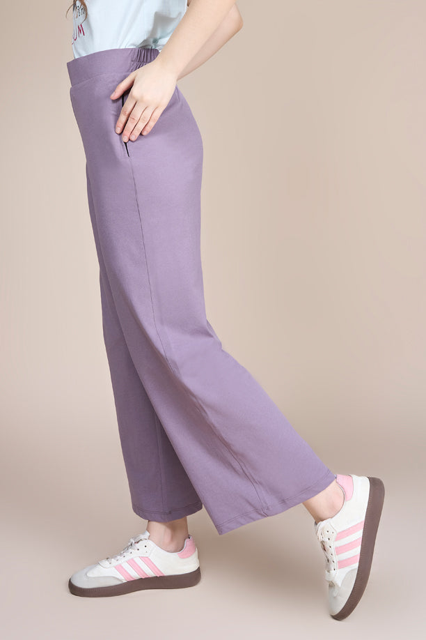 Women Soild Wide Leg Pants with COTEX