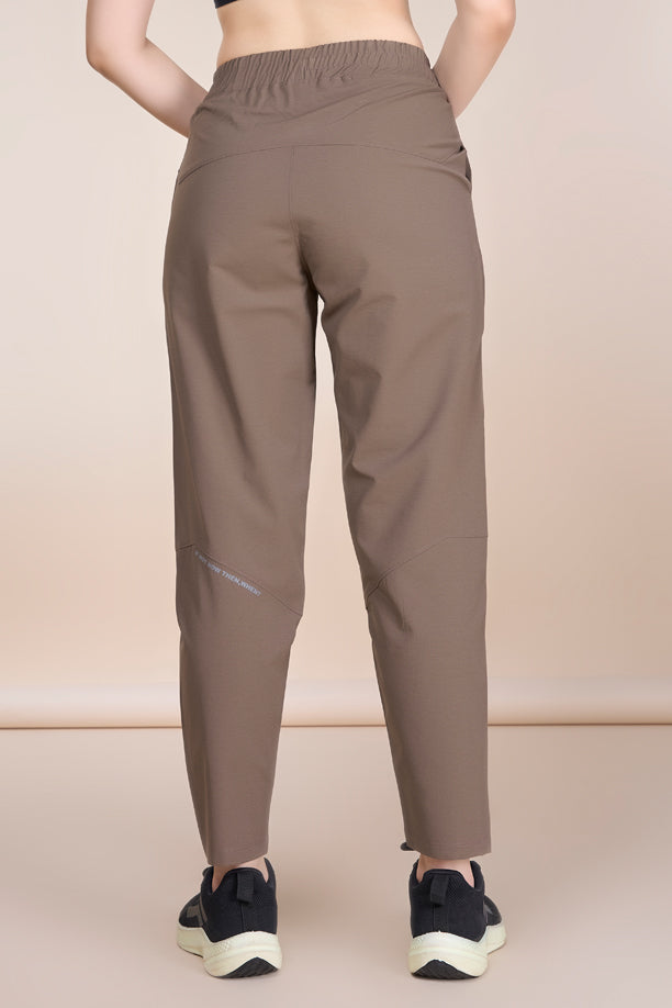 Women Regular Fit Track Pants with Woven Terry