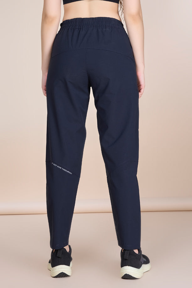 Women Regular Fit Track Pants with Woven Terry
