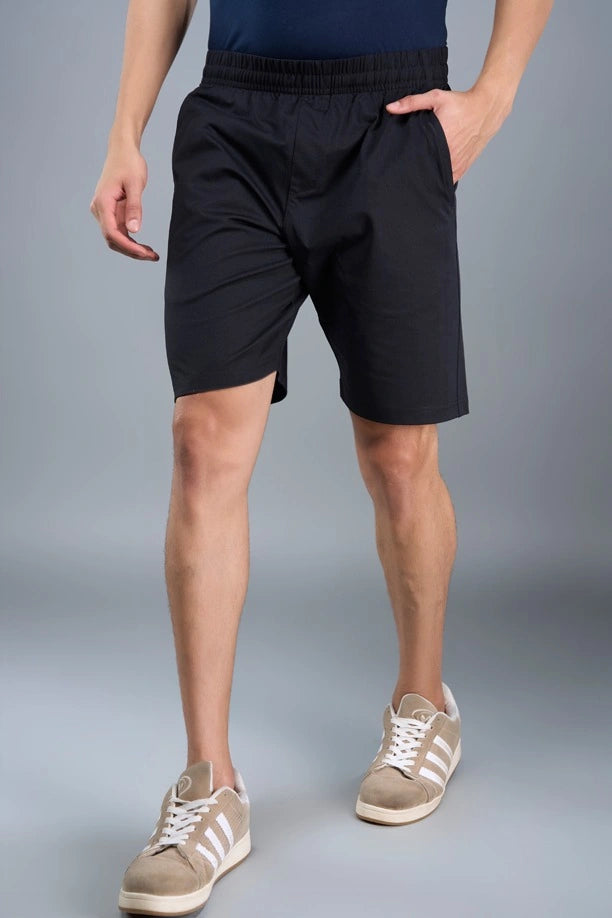 Men Solid Regular Fit Shorts with Pulse
