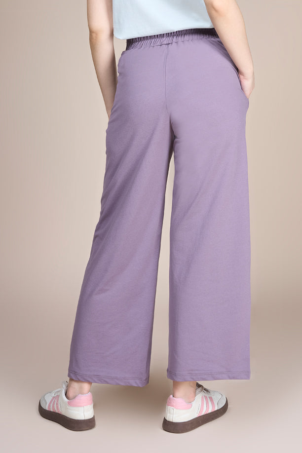 Women Soild Wide Leg Pants with COTEX