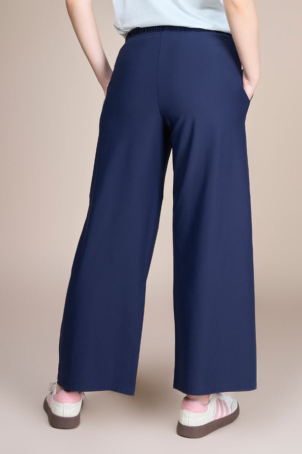 Women Soild Wide Leg Pants with COTEX