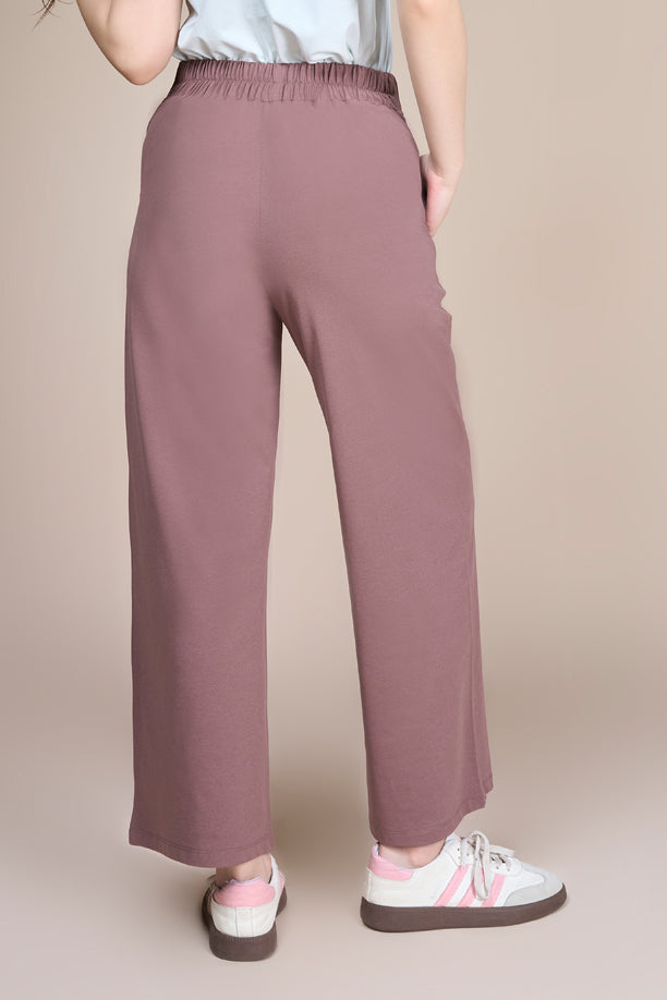 Women Soild Wide Leg Pants with COTEX