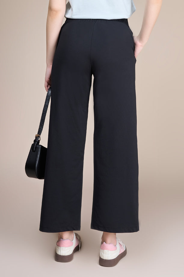 Women Soild Wide Leg Pants with COTEX