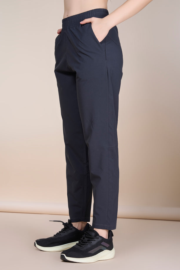 Women Regular Fit Track Pants with Woven Terry