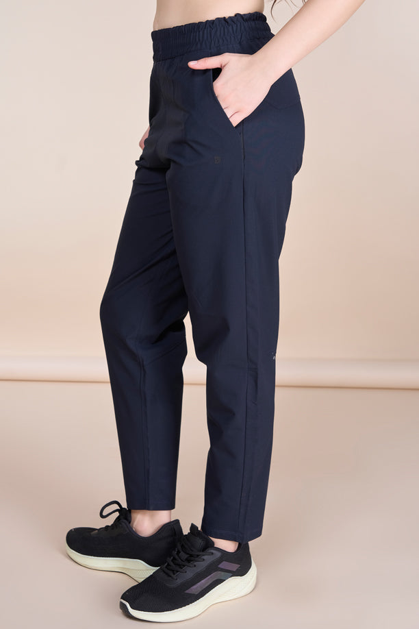 Women Regular Fit Track Pants with Woven Terry