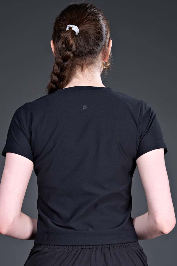 Women Printed Regular Fit Crop T-shirt with COTEX