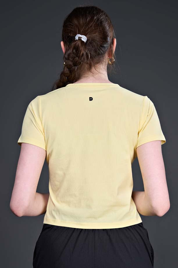Women Printed Regular Fit Crop T-shirt with COTEX