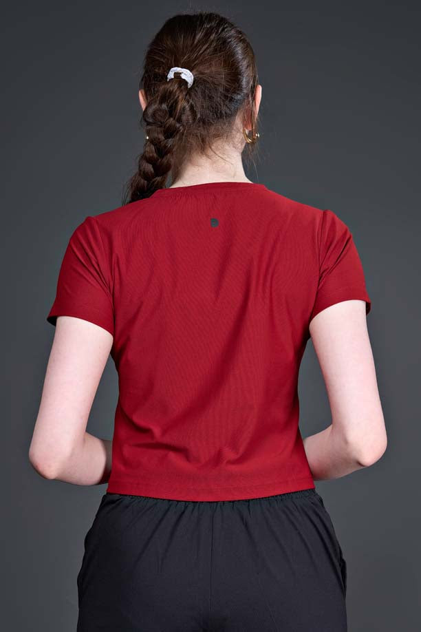Women Printed Regular Fit Crop T-shirt with COTEX