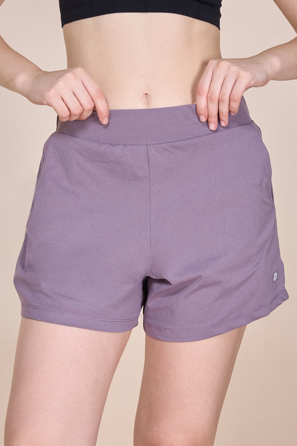 Women Solid Athleisure Shorts with COTEX
