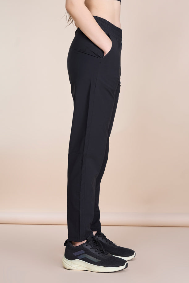 Women Regular Fit Track Pants with Woven Terry