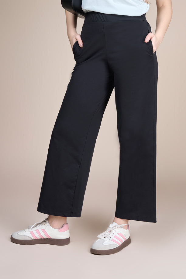 Women Soild Wide Leg Pants with COTEX