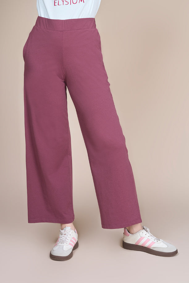 Women Soild Wide Leg Pants with COTEX