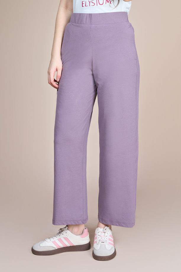 Women Soild Wide Leg Pants with COTEX