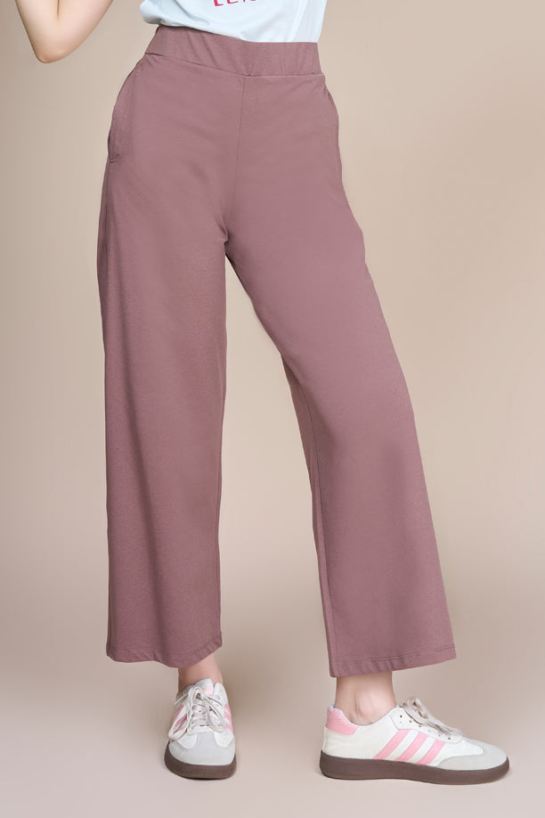 Women Soild Wide Leg Pants with COTEX