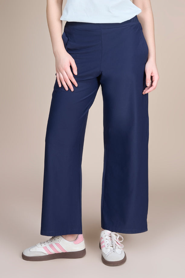 Women Soild Wide Leg Pants with COTEX