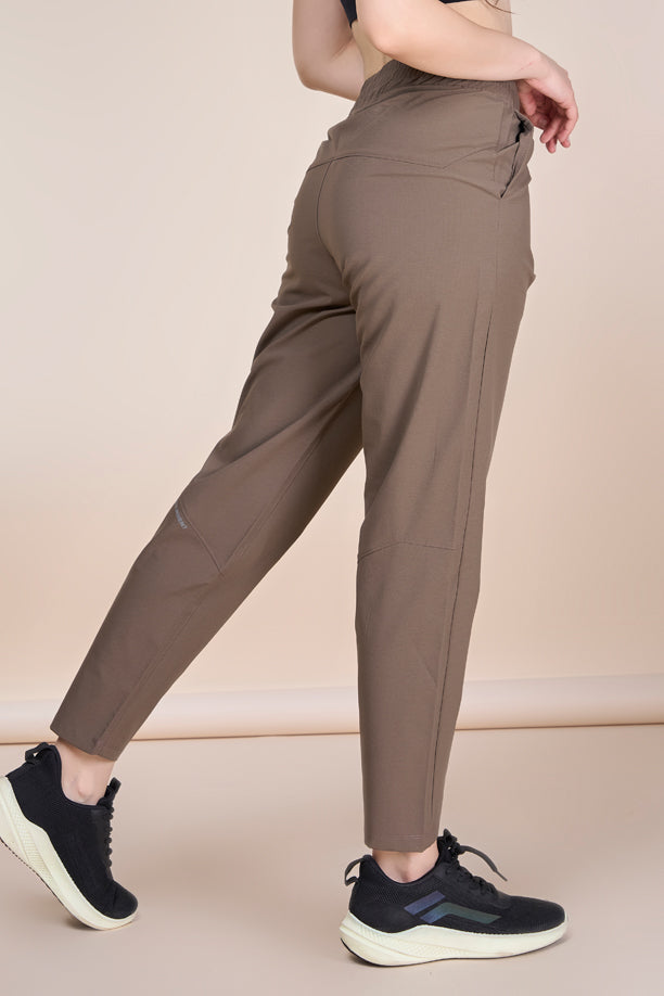 Women Regular Fit Track Pants with Woven Terry