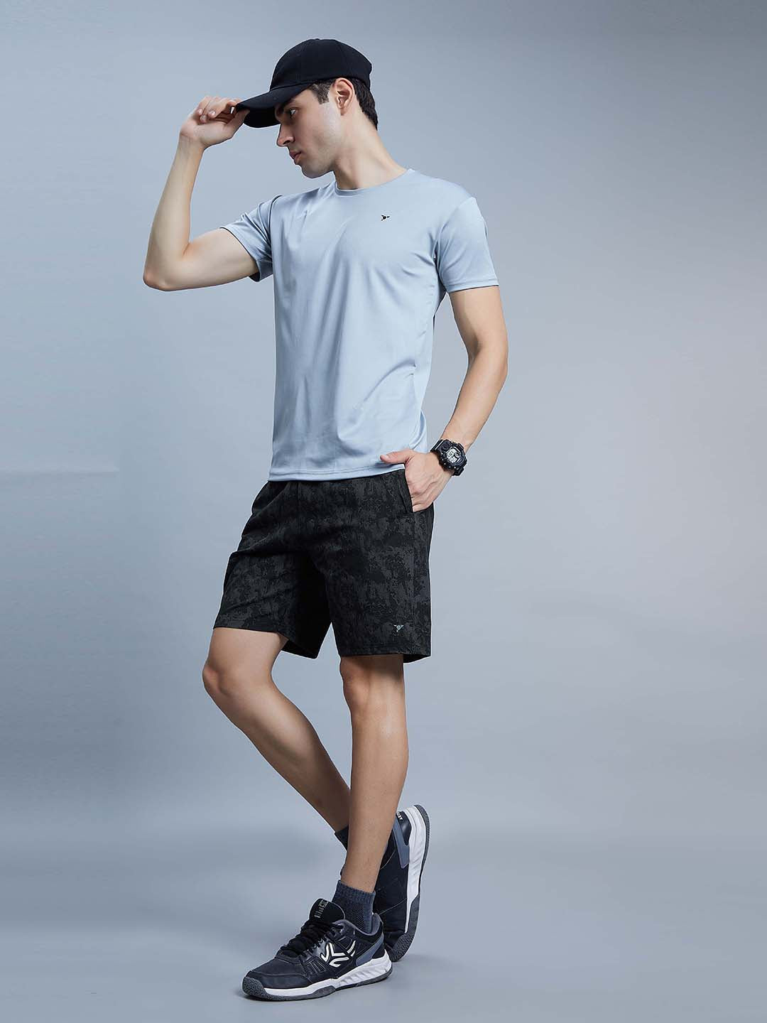 Men Regular Fit Printed Cotton Shorts with Zipper Pockets