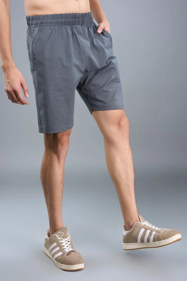 Men Solid Regular Fit Shorts with Pulse