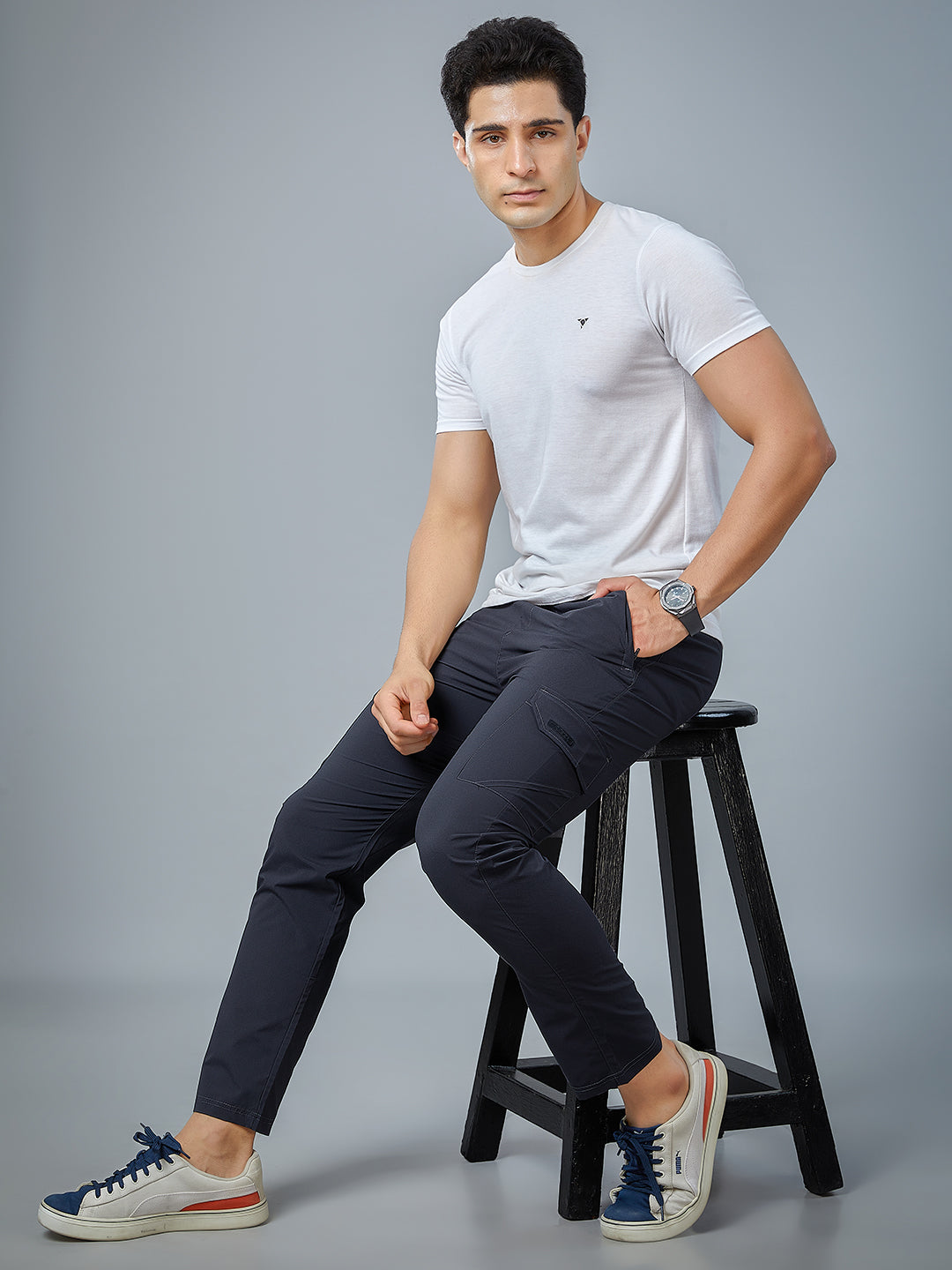 Men Regular Fit Cargo Pants with PILOT