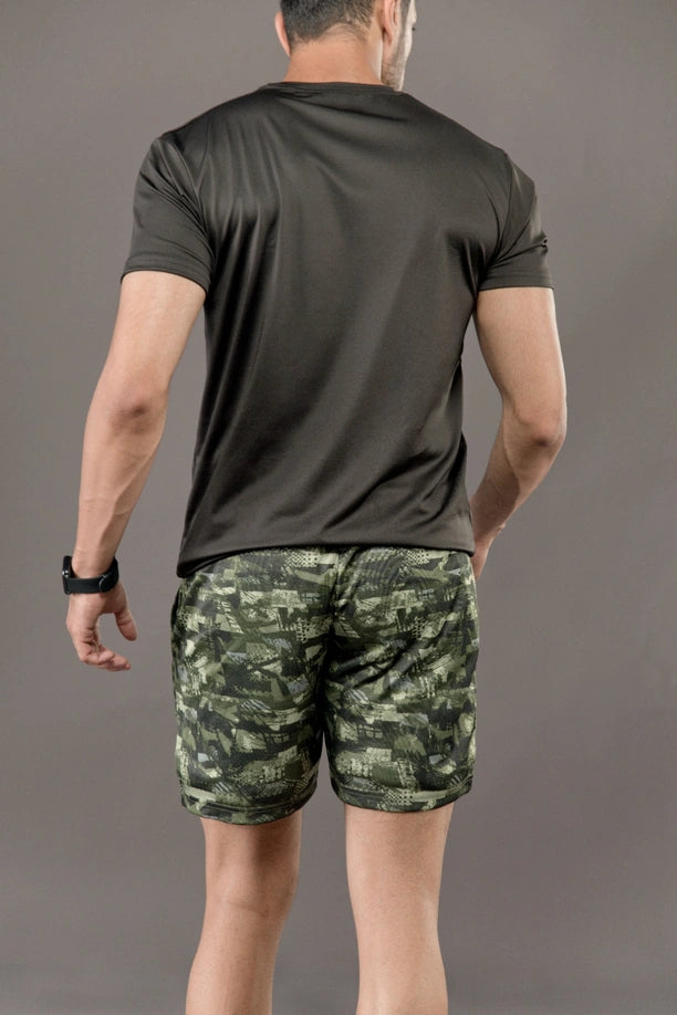 Men Printed Regular Fit Active Shorts with Funky