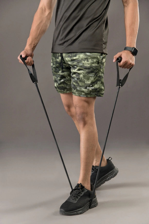 Men Printed Regular Fit Active Shorts with Funky