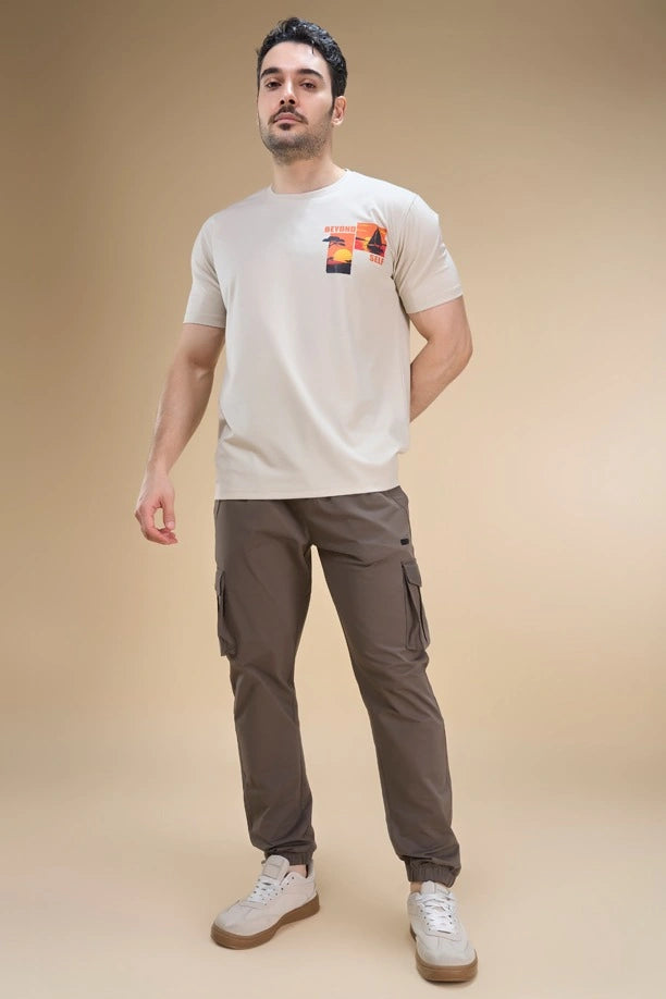 Men Regular Fit Printed Round Neck Tee