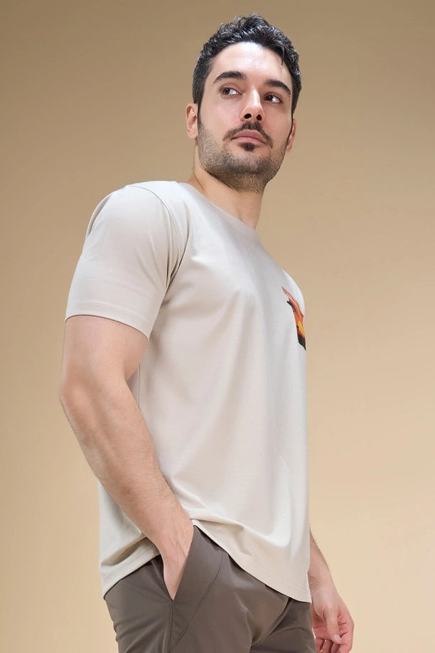 Men Regular Fit Printed Round Neck Tee