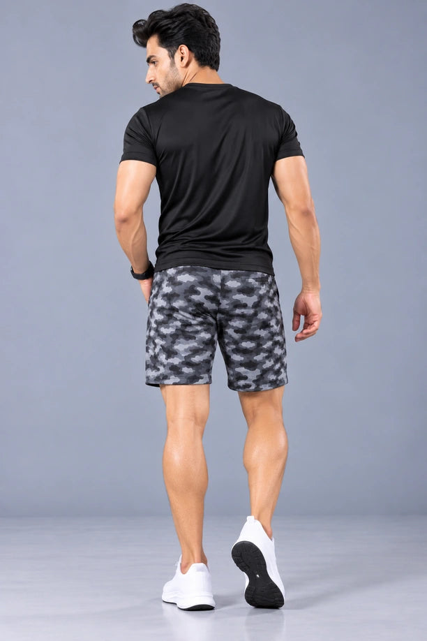 Men Printed Regular Fit Active Shorts with Funky