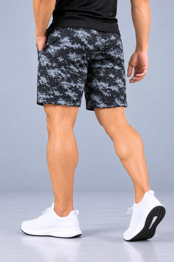 Men Printed Regular Fit Active Shorts with Funky