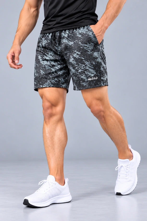 Men Printed Regular Fit Active Shorts with Funky