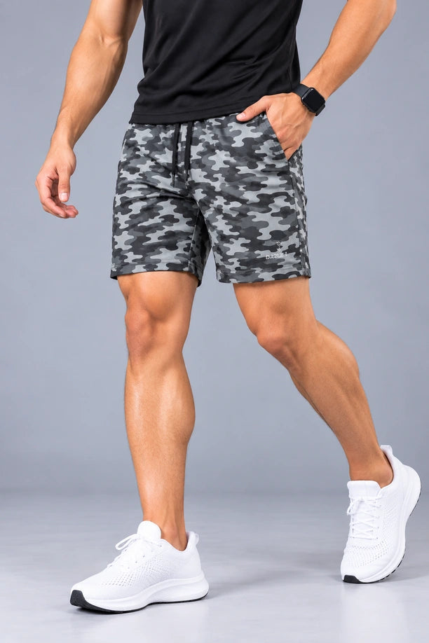 Men Printed Regular Fit Active Shorts with Funky