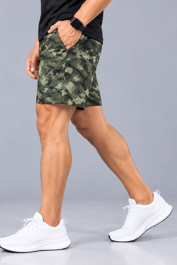 Men Printed Regular Fit Active Shorts with Funky