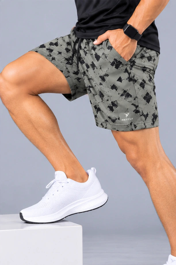 Men Printed Regular Fit Active Shorts with Funky