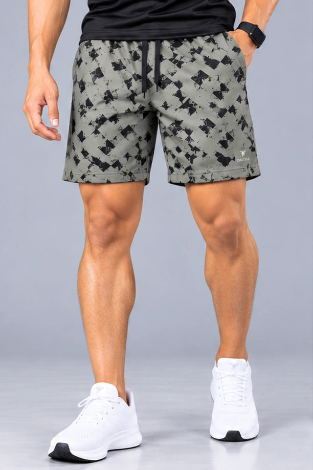 Men Printed Regular Fit Active Shorts with Funky