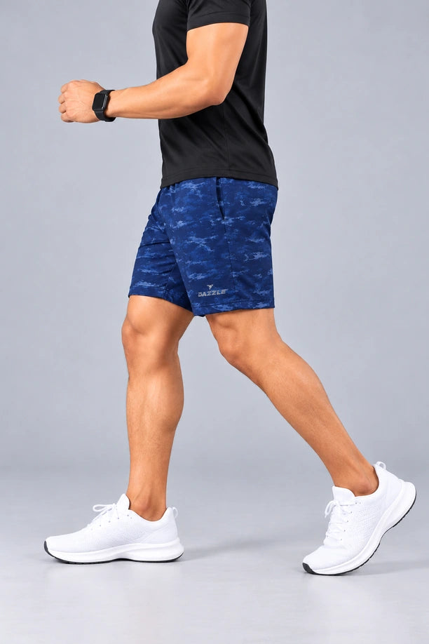 Men Printed Regular Fit Active Shorts with Funky
