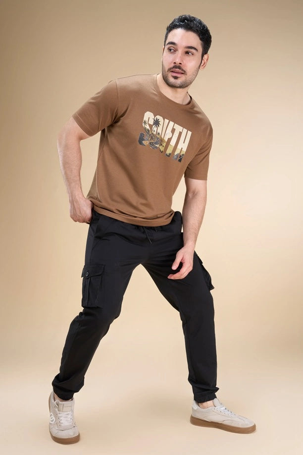 Men Regular Fit Printed Round Neck Tee
