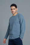 BOOST ROUND NECK FULL SLEEVE T SHIRT - CHINA BLUE