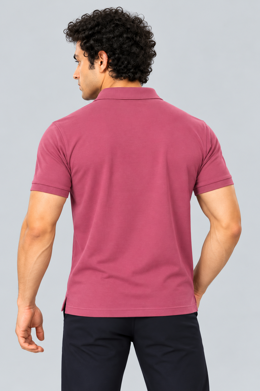 Men Slim Fit Polo T-Shirt with MATTY