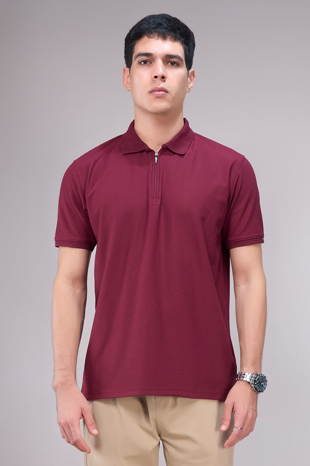 Men Cotton Blend Regular Fit Polo T-Shirt with Edge