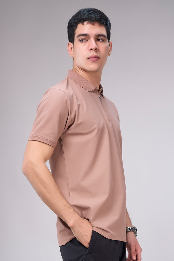 Men Cotton Blend Regular Fit Polo T-Shirt with Edge