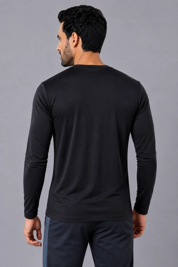 DRYFIT ROUND NECK FULL SLEEVE | BLACK