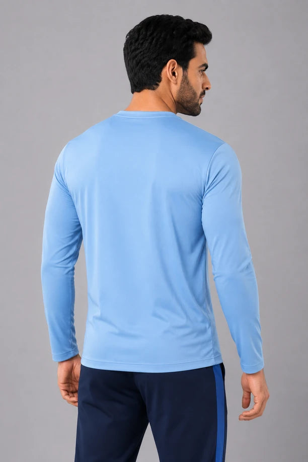 DRYFIT ROUND NECK FULL SLEEVE | LIGHT BLUE