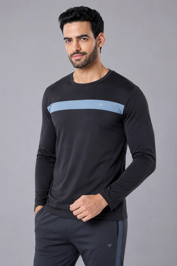 DRYFIT ROUND NECK FULL SLEEVE | BLACK