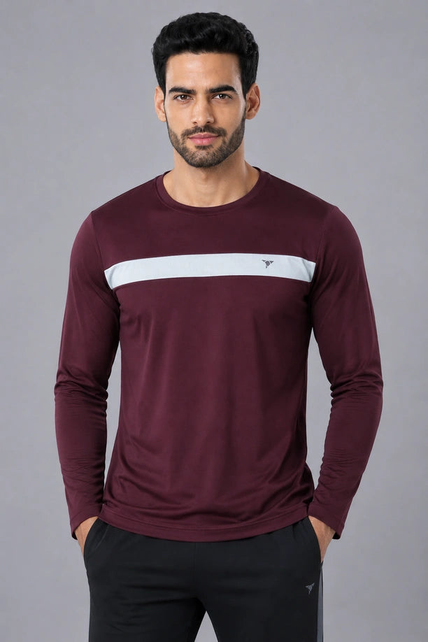 DRYFIT ROUND NECK FULL SLEEVE | MAROON