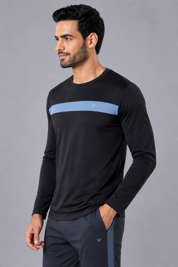 DRYFIT ROUND NECK FULL SLEEVE | BLACK