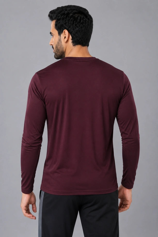DRYFIT ROUND NECK FULL SLEEVE | MAROON