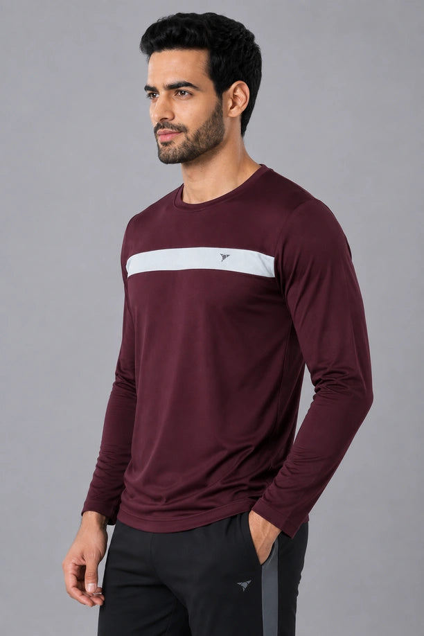 DRYFIT ROUND NECK FULL SLEEVE | MAROON