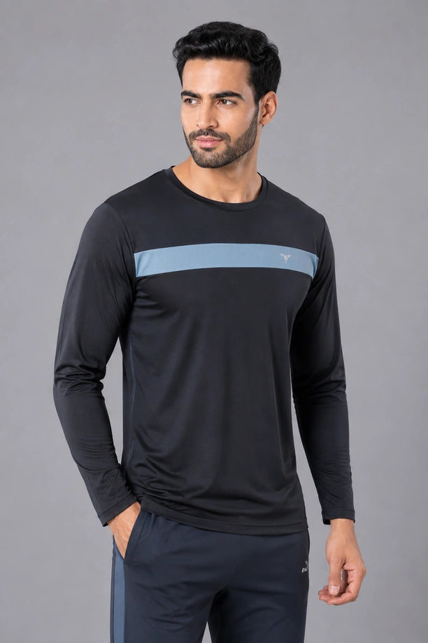 DRYFIT ROUND NECK FULL SLEEVE | BLACK